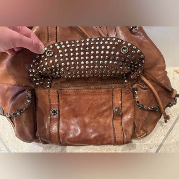 Campomaggi Teodorano Cognac Leather Big Backpack with Studs "Diamante" $925 USD - Picture 5 of 16